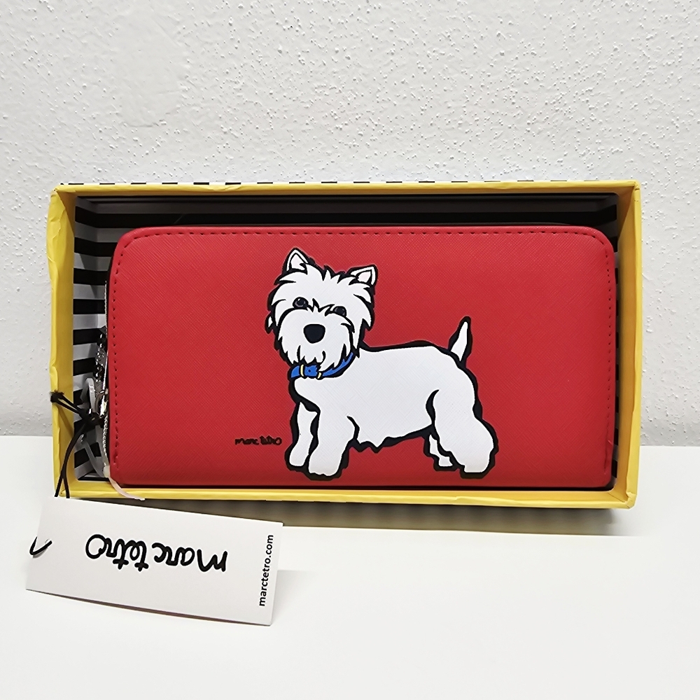 Marc Tetro Westie / West Highland Terrier Zip Around Wallet With Gift Box